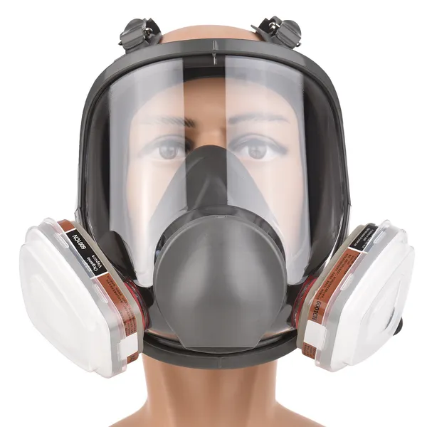 Reusable Full Face Cover 16 In 1 Gas Cover Organic Vapor Respirator For Painting Machine Polishing Welding Work Protection
