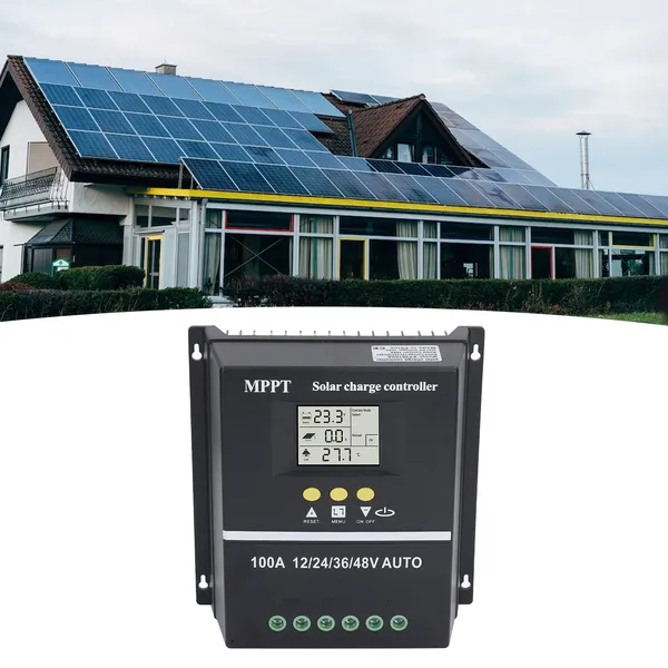 100A MPPT Dual USB Solar Charge Controller 12V 24V 36V 48V Solar Panel Lead Acid Lithium Battery Regulator Stabilizer Charger