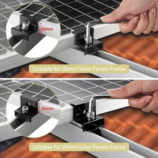 12cm U-shaped Rail Solar Photovoltaic Bracket Silver Rail Six-piece Set