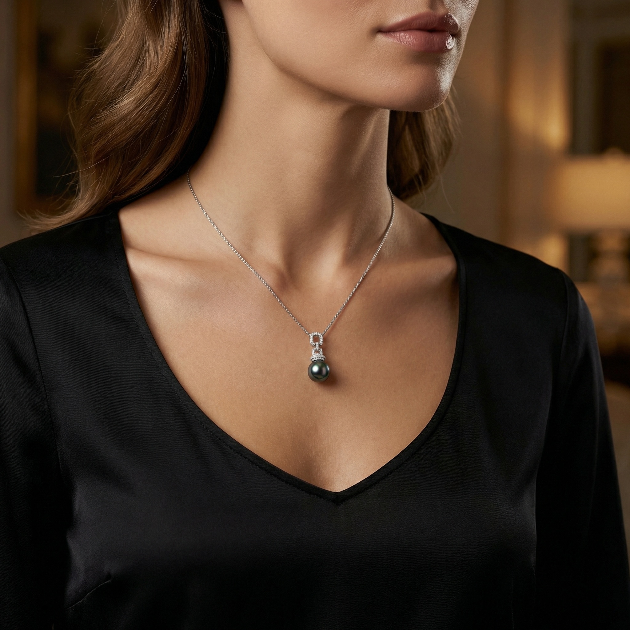 Sterling Silver Pearl Pendant Necklace, picture 2 of 3