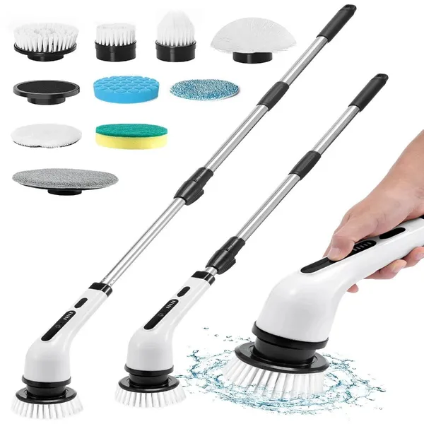 9 REPLACEABLE BRUSH HEADS FOR VERSATILE CLEANING