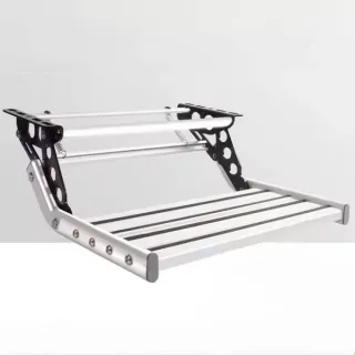 Manual Single Layer RV Step - Anti-slip Pedals With Enhanced Aluminum Alloy, Anodized, Strong Spring Elasticity, Good Flexibility, Good Stepping Effect, Long Lifespan,
