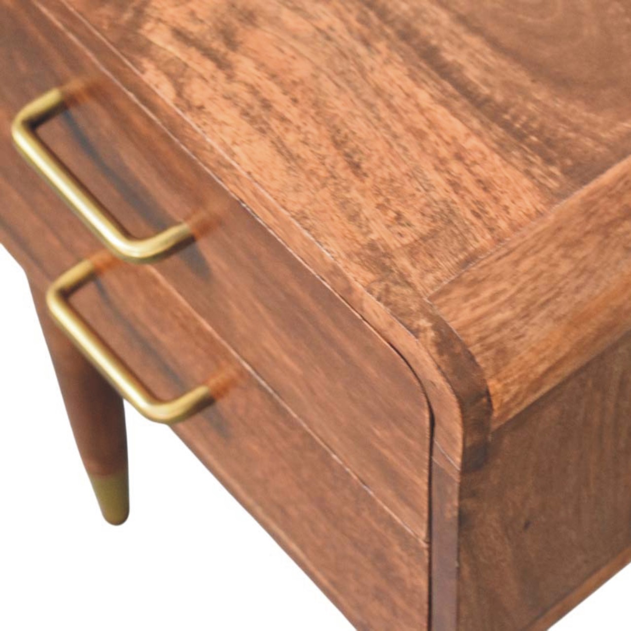 Solid Wood Astor 2-Drawer Nightstand, Brown — image 3