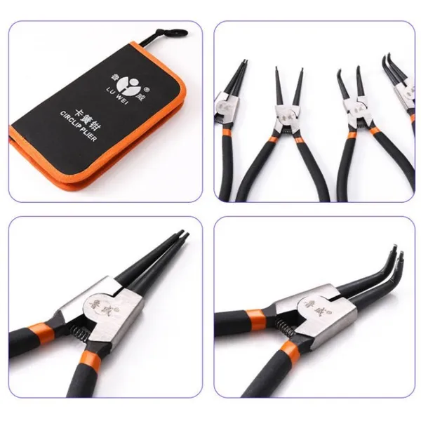 7-inch Yellow Clamp 4-piece Set, Dual-purpose, Inner And Outer Ring Clamp, Inner Straight, Inner Curved, Outer Straight, Outer Curved 7-inch Spring Clamp 4-piece Set. Brand Authorized