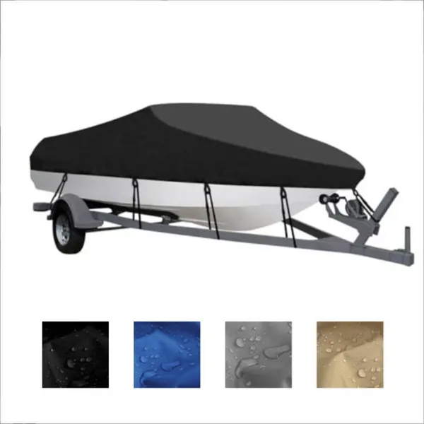 Full-Size Boat Cover, Heavy-Duty Marine-Grade Towing Cover Suitable For V-Hull Boats, Tri-Hull Boats, Bass Boats, Fishing And Skiing Boats, And Square Boats, Providing Comprehensive Sun Protection