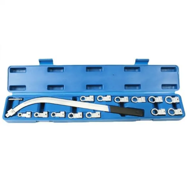 Professional Grade 15-Piece Timing Belt & V-Belt Adjuster Tool Kit | Heavy-Duty Chrome Vanadium Steel | For Tight Spaces & DIY Auto Repair