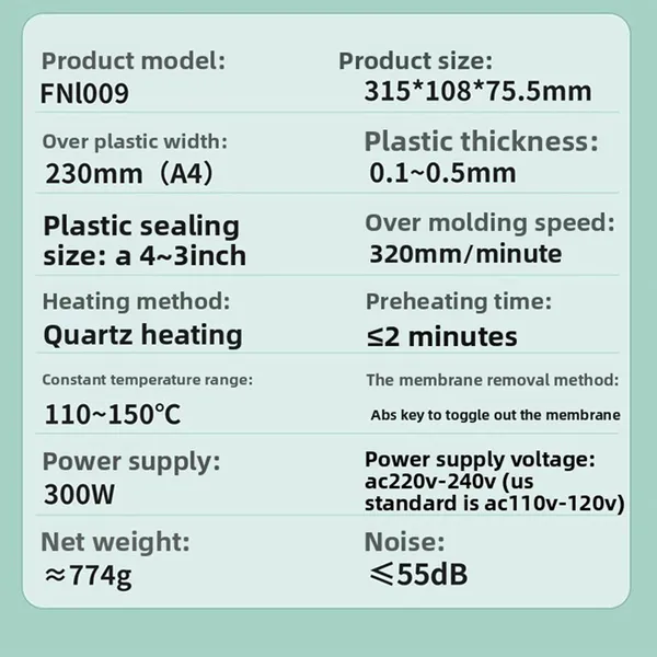 NEW Photo Laminator Machine, A4 Document & Picture Thermal Laminator For Home Office Use, FNL009 Black With 15 Pcs A4/A5/A6 Laminating Pouches Set