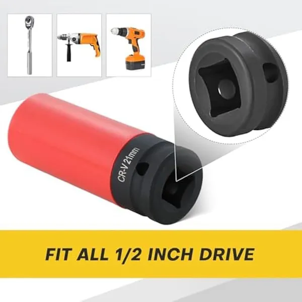 5pcs Set 1/2 Inch Wheel Hub Protection Sleeve, Anti-Scratch And Anti-Damage Detachable Sleeve, Impact Electric Pneumatic Wrench Sleeve, Protective Sleeve Design Effectively Prevents Tire Damage
