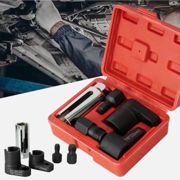 A Set Of 5pcs Oxygen Sensor Sleeve Kit, Suitable For All Vehicles O2 Removal And Installation Universal Puller And Disassembly Tools, 3/8 (10mm), 1/2 (18.5mm), 3/8 (10mm) Oxygen Sensor Sleeve