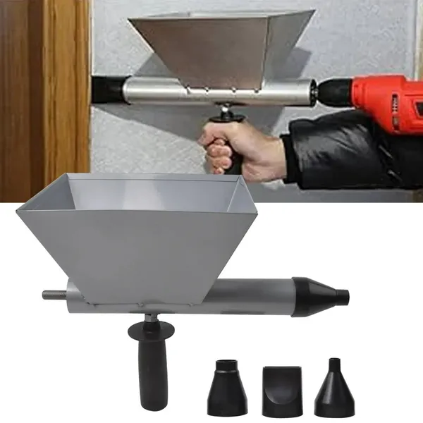 Easy-to-Use Cement Sprayer Gun With 4 Interchangeable Nozzles - Stainless Steel, Ideal For Narrow Spaces & Various Materials