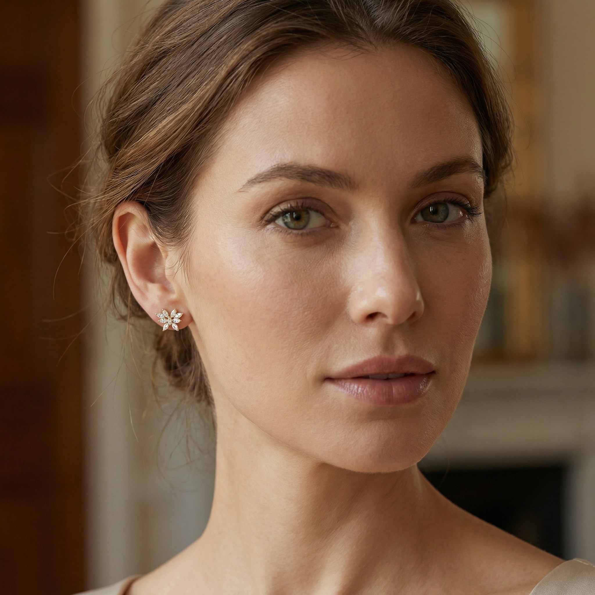 925 Sterling Silver Elegant Marquise Cut Diamond Butterfly Stud Earrings in Shimmering Metallic Finish 