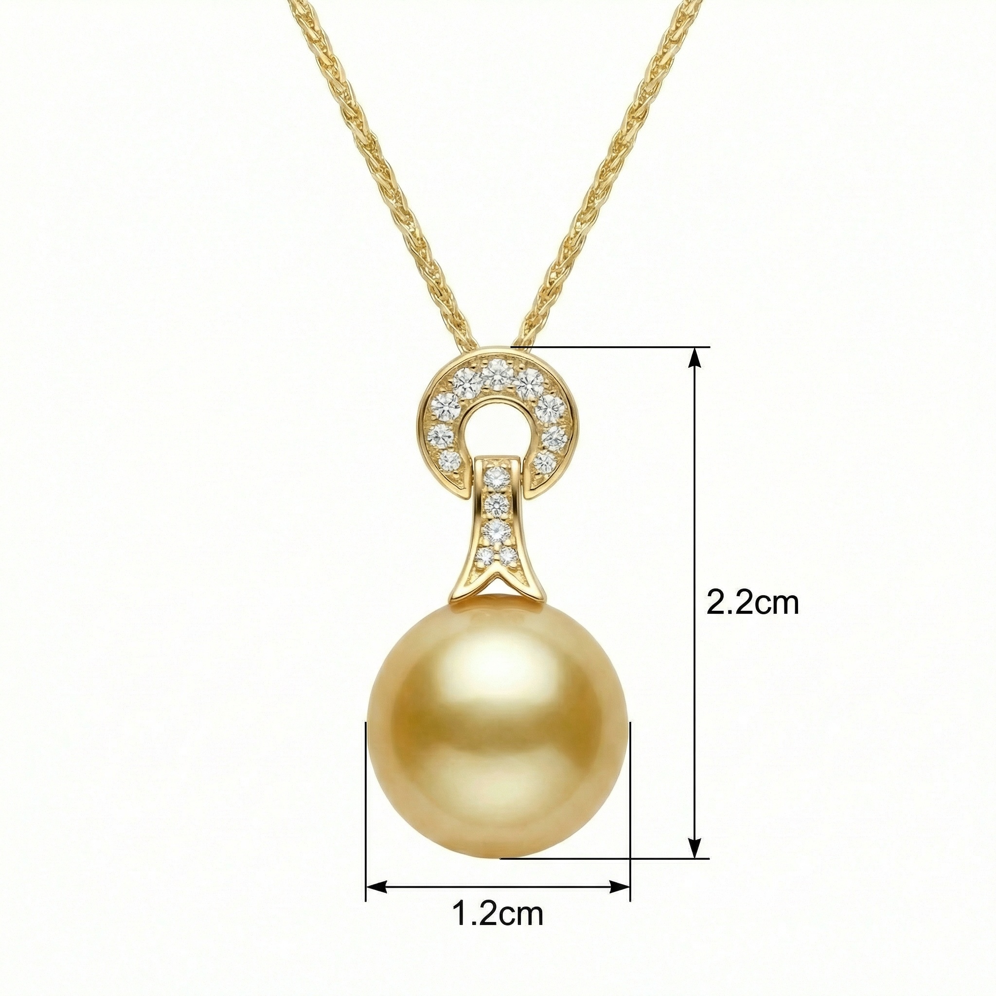 925 Sterling Silver Elegant South Sea Pearl Pendant with Shimmering Diamond Accents on a Radiant Chain  - Image 1