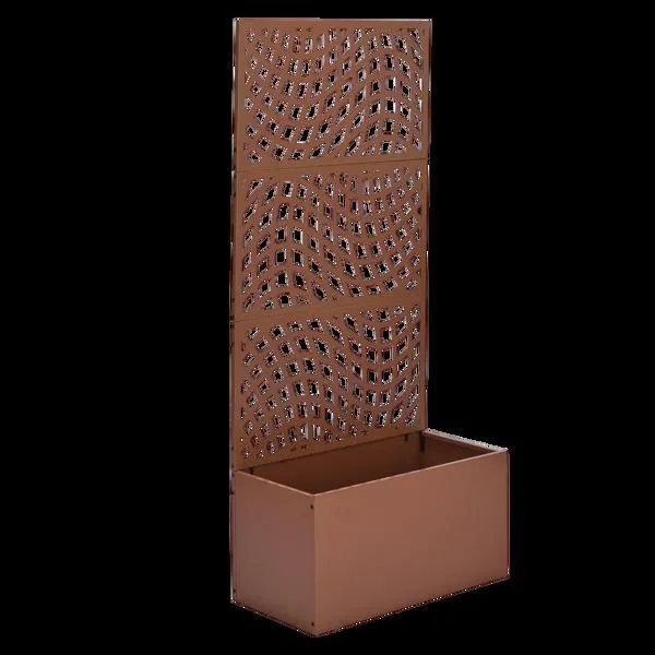 Metal Garden Bed With Trellis, 70 Inch Height Metal Planter Box With Trellis, Garden Box For Climbing Plants Vegetable, Metal Garden Bed With Drainage Holes