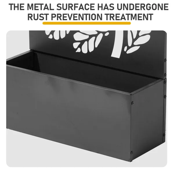 Metal Garden Bed With Trellis, 43 Inch Height Metal Planter Box With Trellis, Garden Box For Climbing Plants Vegetable, Metal Garden Bed With Drainage Holes