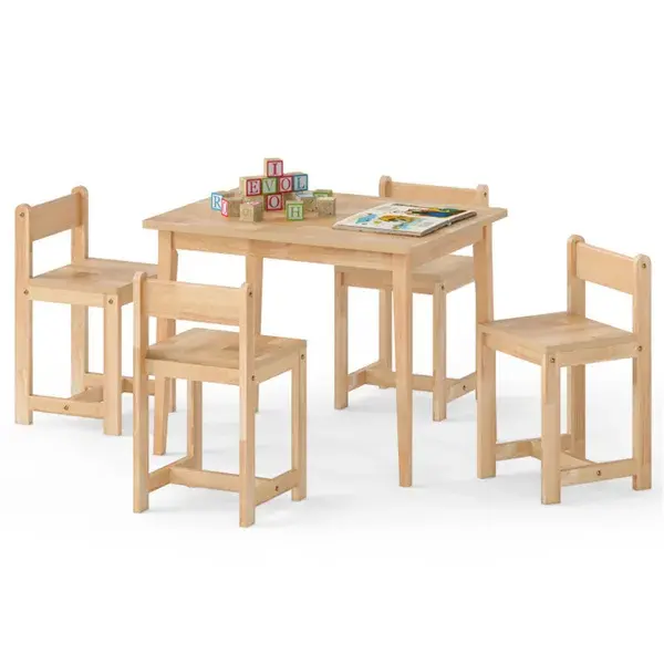 Kids Wooden Table And Chairs Set (1