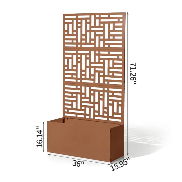 Metal Garden Bed With Trellis, 70 Inch Height Metal Planter Box With Trellis, Garden Box For Climbing Plants Vegetable, Metal Garden Bed With Drainage Holes