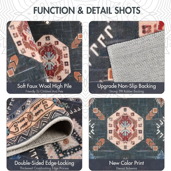 Boho Kitchen Rugs Sets 4 Piece With Runner Floral Kitchen Floor Mat Carpet Farmhouse Kitchen Rugs And Mats Non Skid Washable Runner Rug For Kitchen Floor Sink