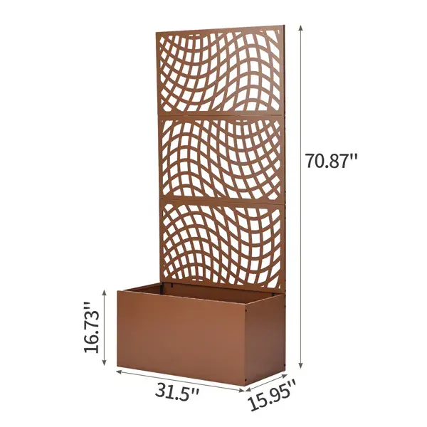 Metal Garden Bed With Trellis, 70 Inch