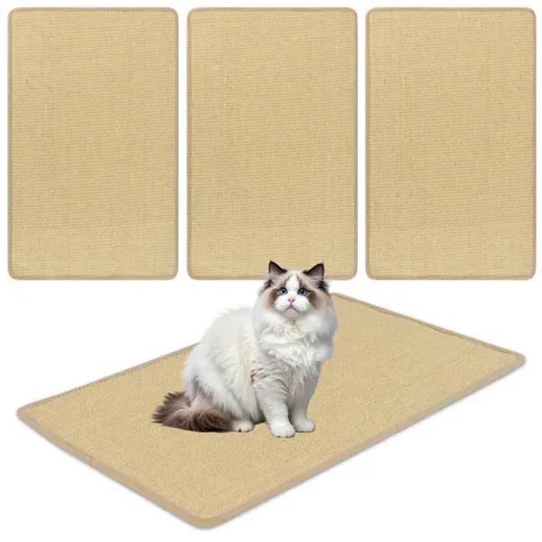 4-Pack 32"x20" Natural Sisal Cat Scratching Mats