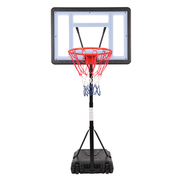 Same Model Code 13290080-HY-B064S Portable Movable Swimming Pool PVC Transparent Backboard Basketball Stand Basket Adjustment Height 1.15m-1.35m Maximum Applicable For 7 - Ball