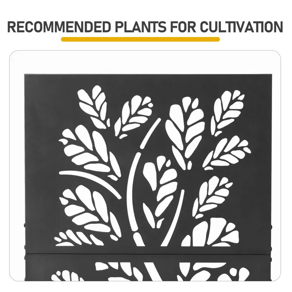 Metal Garden Bed With Trellis, 43 Inch Height Metal Planter Box With Trellis, Garden Box For Climbing Plants Vegetable, Metal Garden Bed With Drainage Holes