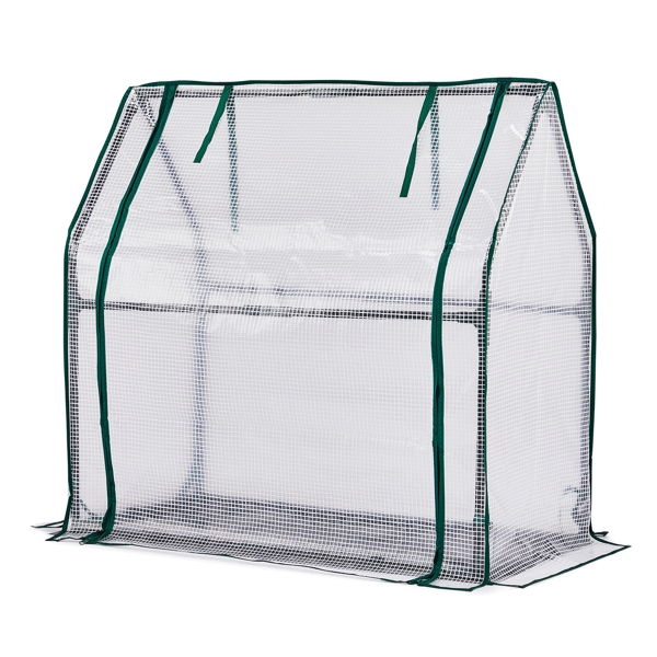 Mini Greenhouse With PE Cover, Indoor Outdoor Plant Gardening Green House For Garden Backyard, 36 X 18 X 33in, White