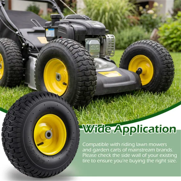 Versatile 15x6.00-6 Pneumatic Tires, Fit Most Mainstream Riding Lawn Mowers & Garden Carts