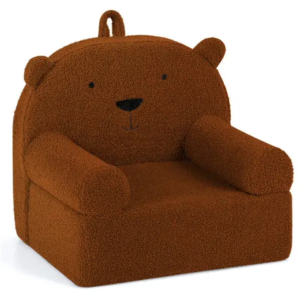 Bear-Shaped Kids Sofa, Teddy Fleece Foam Chair