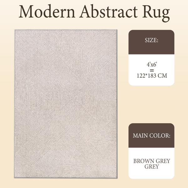 Large Area Rug Living Room Rugs, Brown Soft Machine Washable