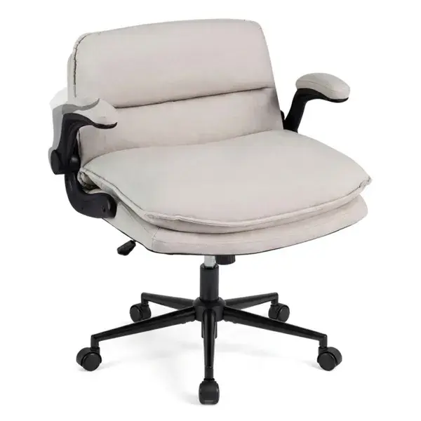 Criss Cross Chair With Flip-Up Arms, Faux