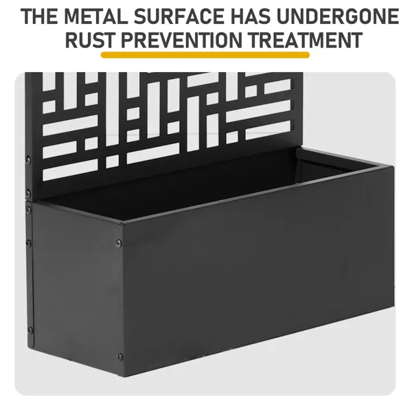 Metal Garden Bed With Trellis, 70 Inch Height Metal Planter Box With Trellis, Garden Box For Climbing Plants Vegetable, Metal Garden Bed With Drainage Holes