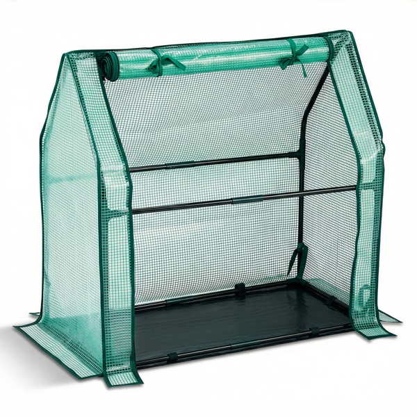 Mini Greenhouse With PE Cover, Indoor Outdoor Plant Gardening Green House For Garden Backyard, 36X18X33in, Green