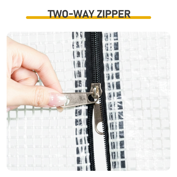 8x12ft Plastic Sprayed Iron Pipe PE Mesh Foldable Greenhouse Shed White