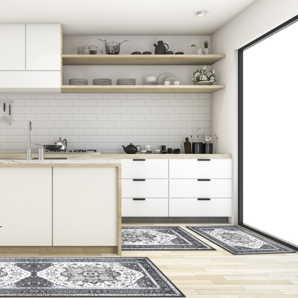 Boho Kitchen Rug Sets 3 Piece With Runner Non Slip Kitchen Rugs And Mats Washable Kitchen Mats For Floor Thick Kitchen Floor Mat Carpet Runner Rugs For Hallway Laundry Holiday Decor