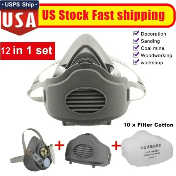 Reusable Half Face Cover Respirator Dust Mask