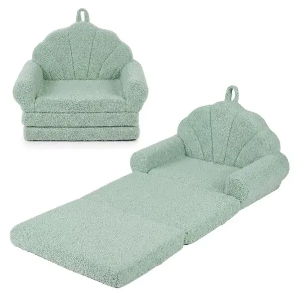 2-in-1 Flip Open Kids Sofa Lounger, Teddy