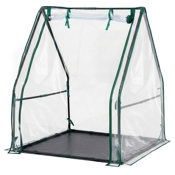 Mini Greenhouse With PVC Cover, Indoor Outdoor Plant Gardening Green House For Garden Backyard, 36x36x42in, White