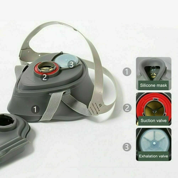 Reusable Half Face Cover Respirator Dust Mask For Woodworking Painting Welding-Logistics Only For USPS. TK And TMEU Only For Self-pickup