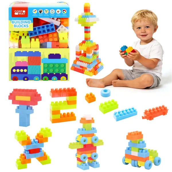 150 PCS Building Blocks Set With Wheels, Learning Toddler Blocks For 3+ Years Old