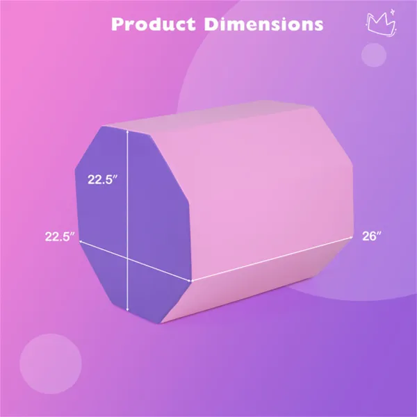 Octagon Tumbling Mat, Gymnastics Training Mat For Backbends Somersaults, Pink & Purple Artificial Leather Foam Mat