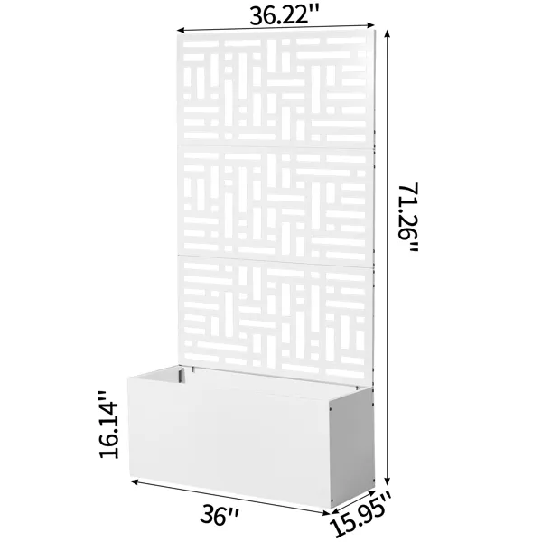 Metal Garden Bed With Trellis, 70 Inch Height Metal Planter Box With Trellis, Garden Box For Climbing Plants Vegetable, Metal Garden Bed With Drainage Holes