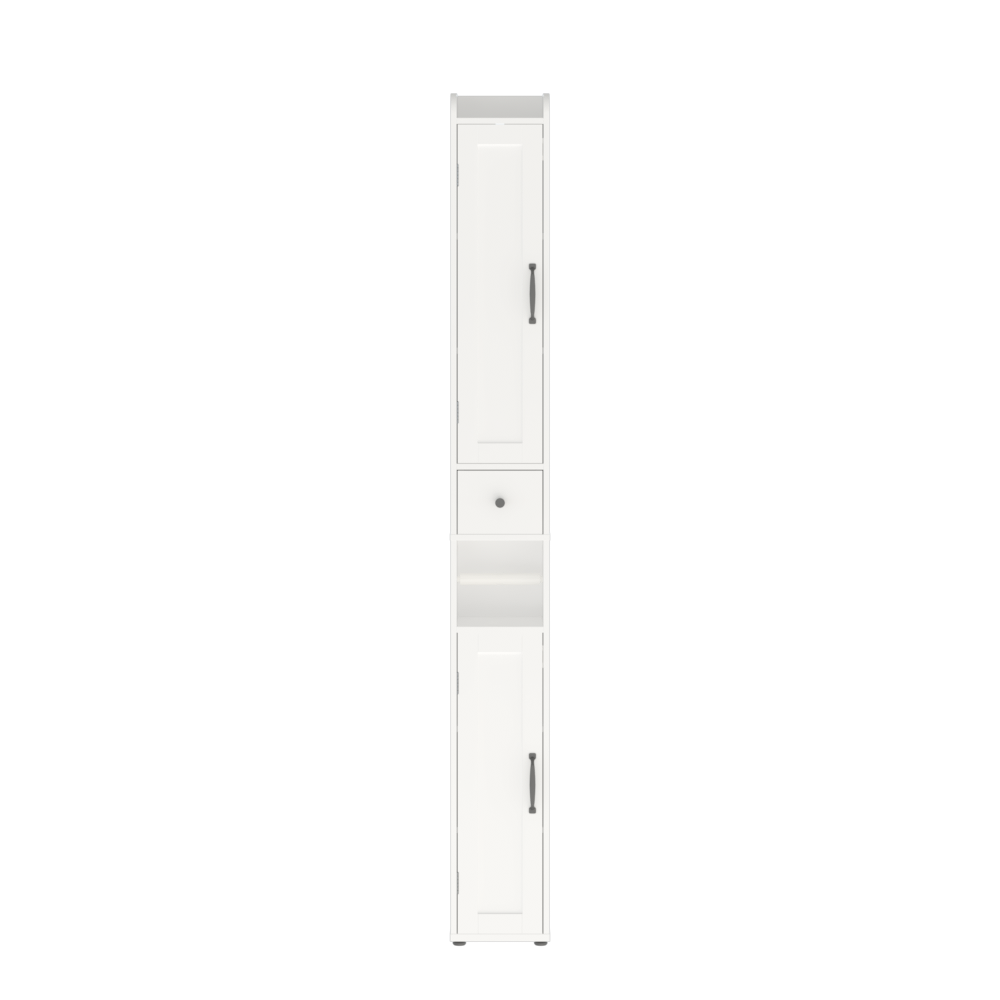 67.51 Tall Bathroom Storage Cabinet With Adjustable Shelves,Slim 2 Doors Freestanding Cabinet With Anti-Tip, Open Compartments, For Home, Small Spaces, Bathroom,Kitchen, Living Room, White