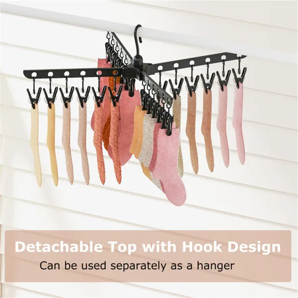 3-Tier Foldable Tripod Clothes Drying Rack With 24 Clips & 32 Rods, 70" Space Saving Laundry Dryer