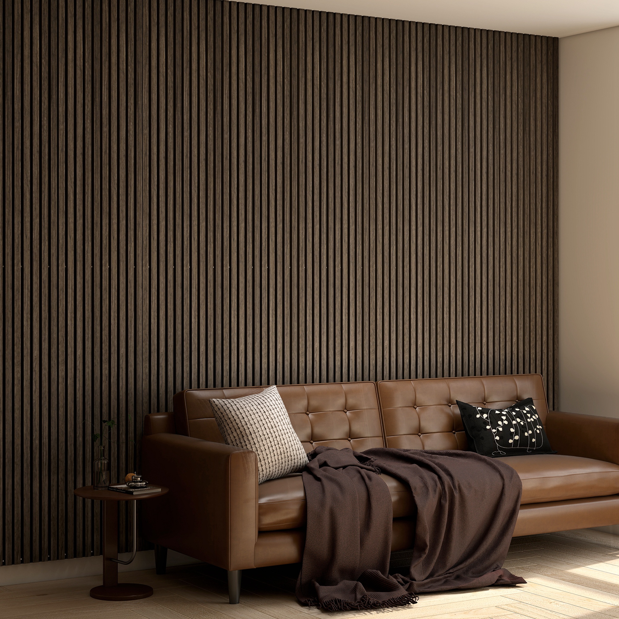 95" x 8" Wood Panels for Wall, 4 Pack Acoustic Panels, Sound Absorbing Slat Wall For Interior Wall Decor, Home, Walnut