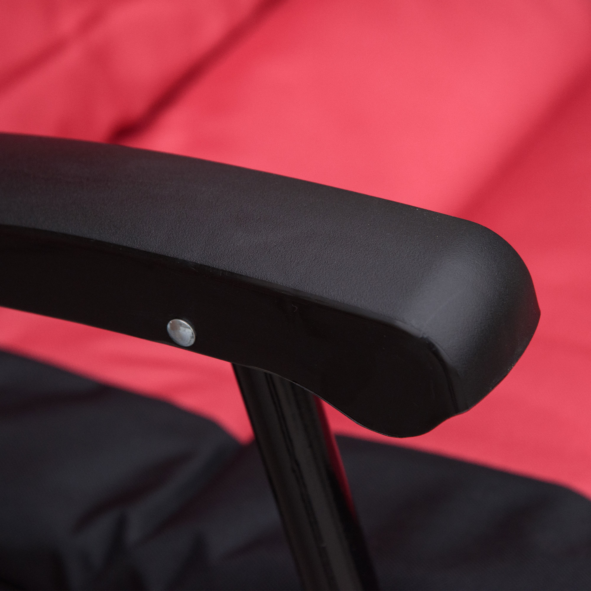  2 Piece Outdoor Patio Furniture Set with 2 Folding Padded Rocking Chairs, Bistro Style for Porch, Camping, Balcony, Red