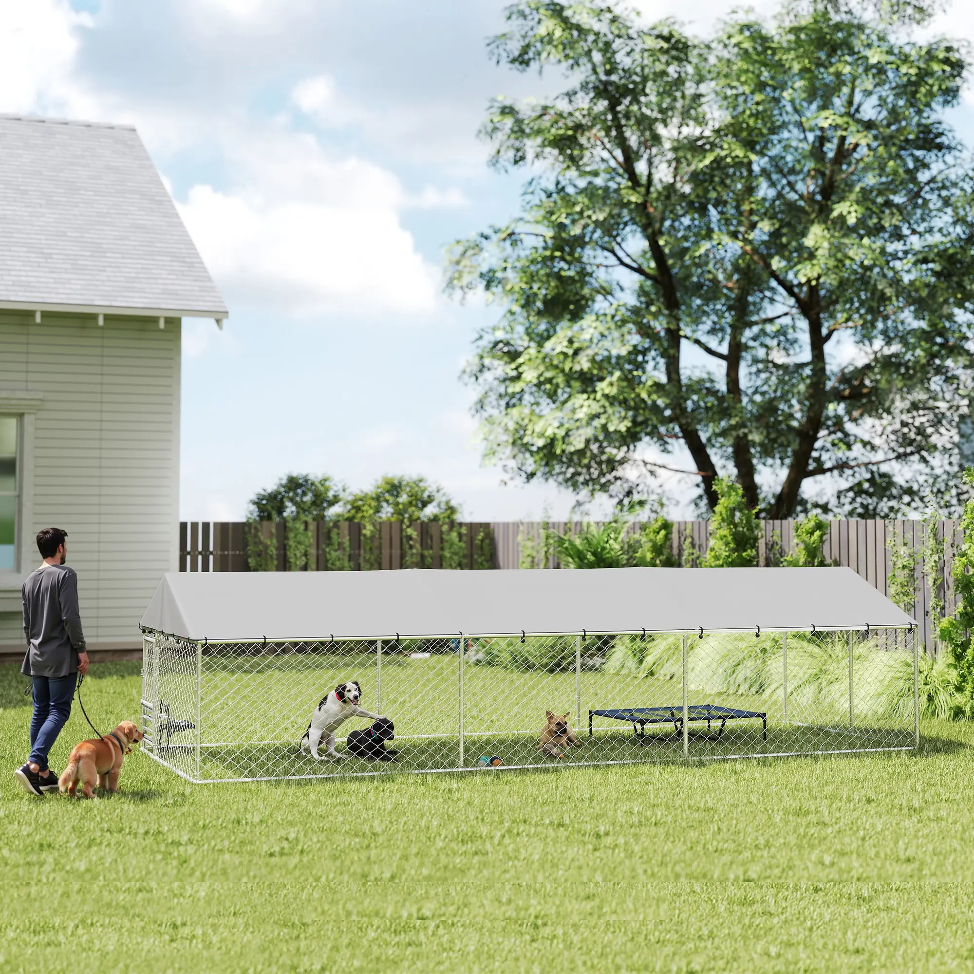 Dog Kennel Outdoor Run Waterproof UV-Resist Cover