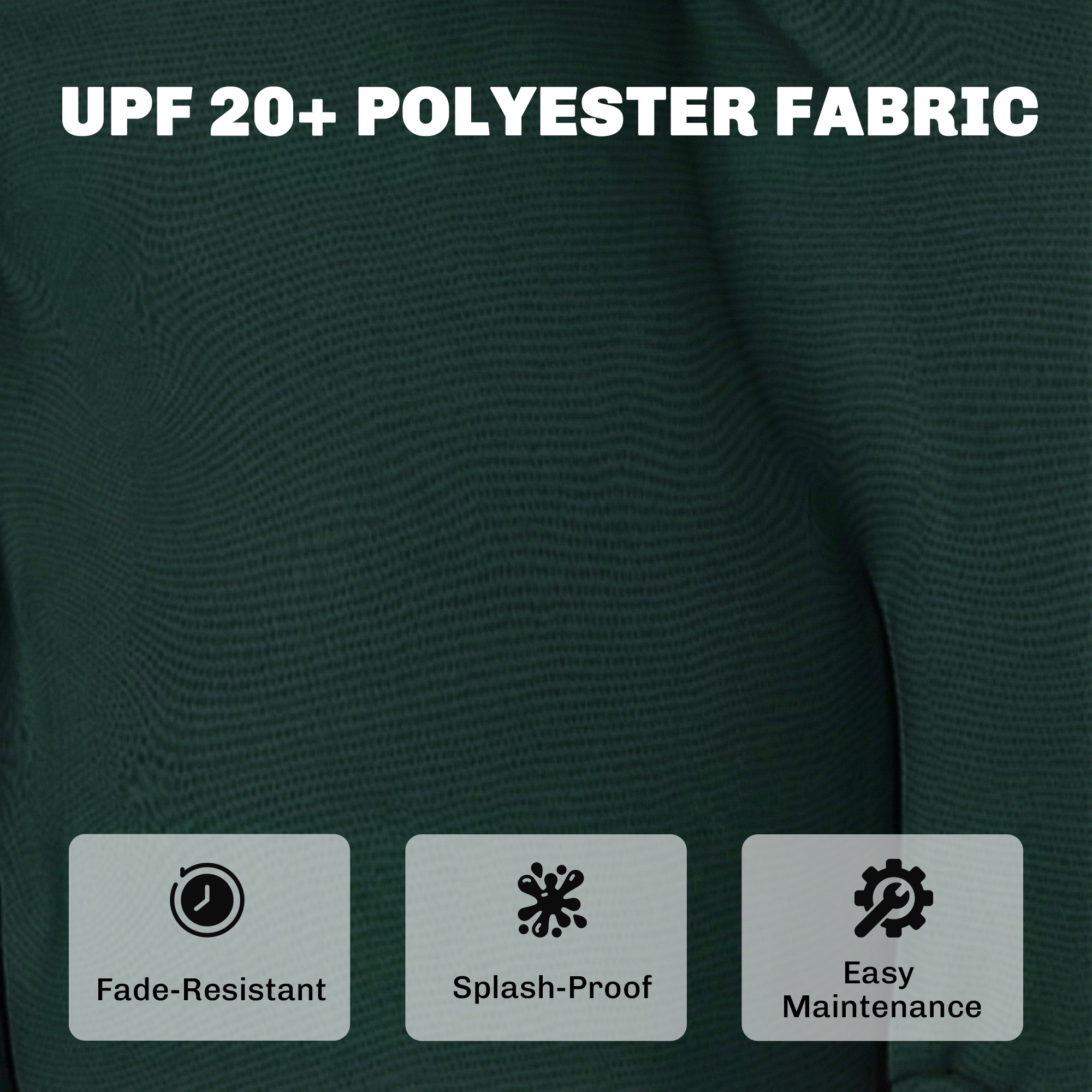  Outdoor Adirondack Chair Cushions Set of 2, Tufted High Back Patio Chair Cushions, Dark Green