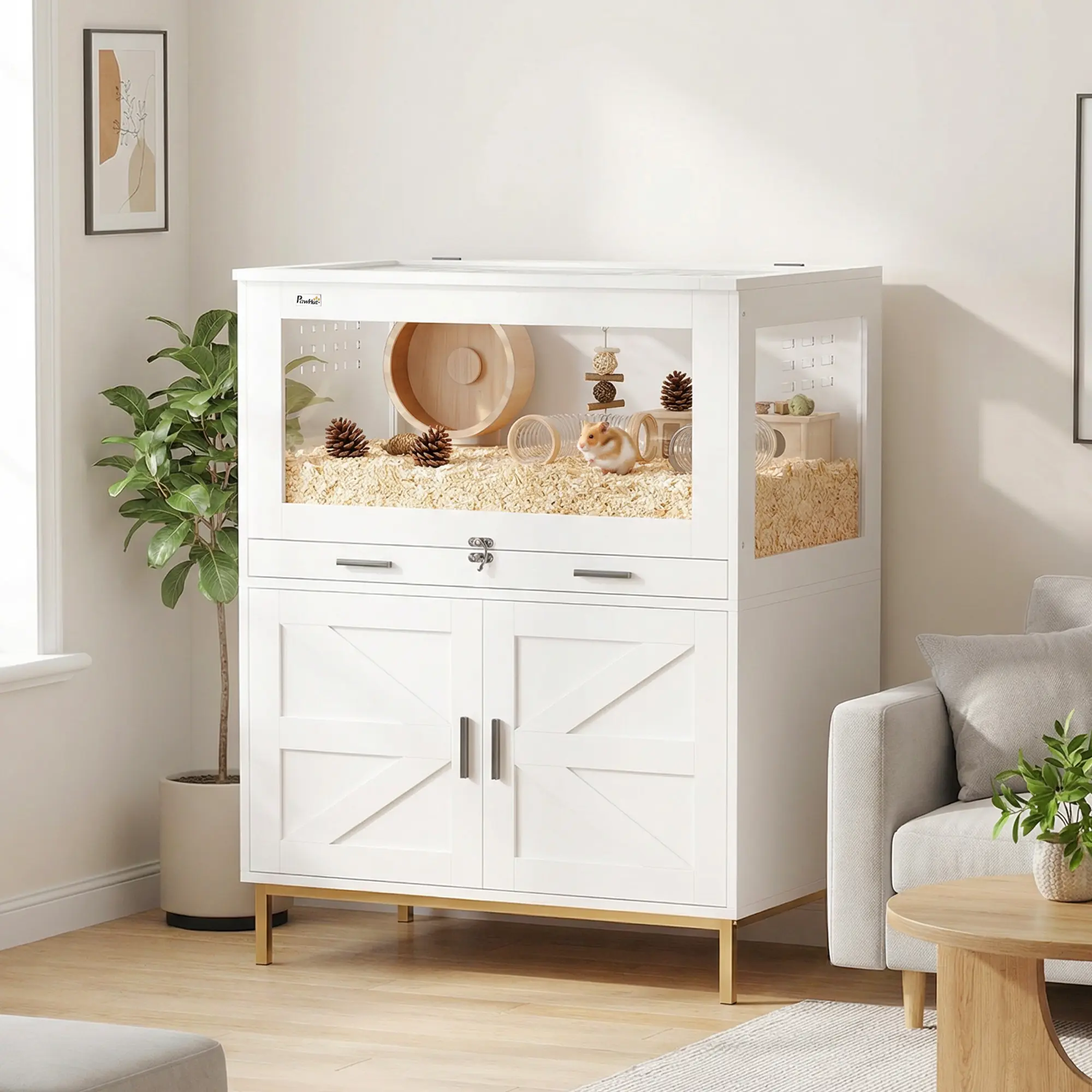 Hamster Cage with Storage Cabinet, Small Animal