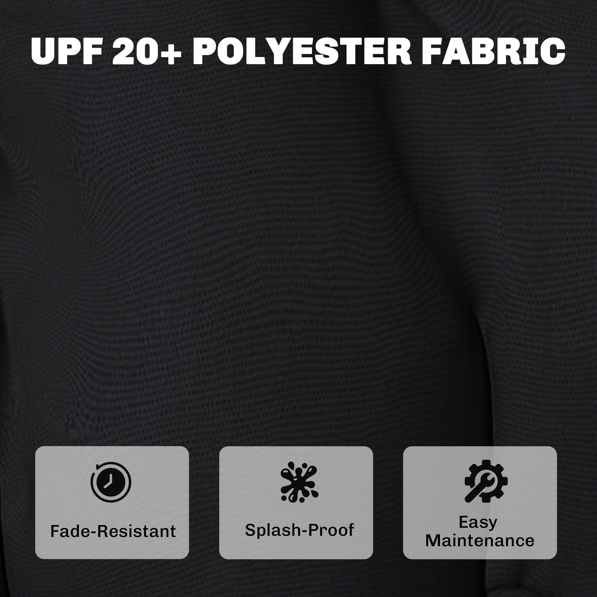  Outdoor Adirondack Chair Cushions Set of 2, Tufted High Back Patio Chair Cushions, Black