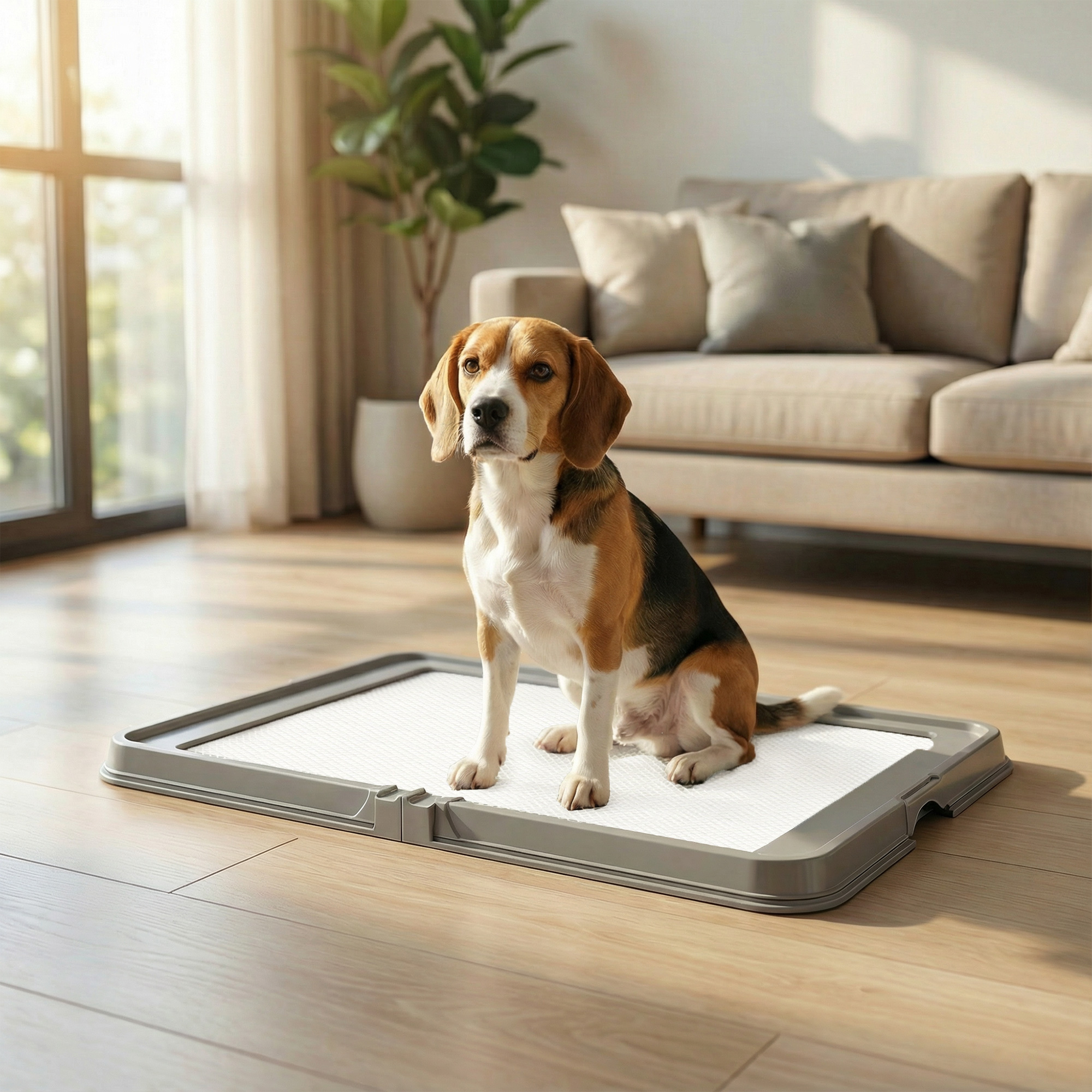 Dog Pee Pad Holder Tray with Non-Slip Base and Clips Product Image